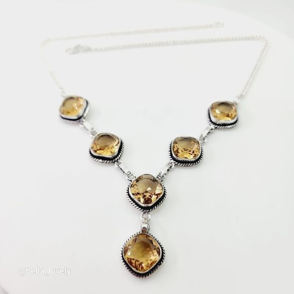 Stunning Whisky Topaz Gemstone Ethnic Handmade Necklace Jewelry